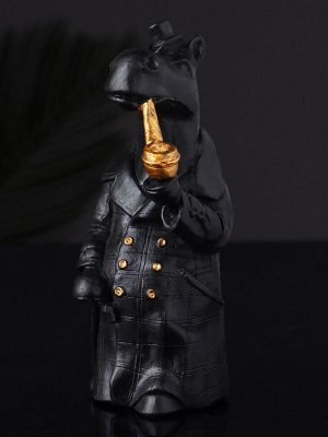 Фигурка гипс «Конь в пальто», 11x5 см, чёрный