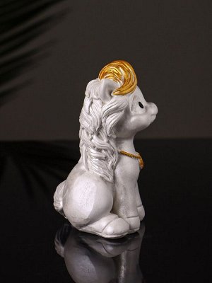 Фигурка гипс «Пони с подковой», 8x5x5 см, перламутр