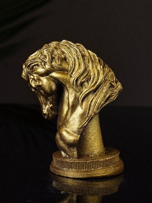 Фигурка гипс «Конь: шахматная фигура», 9x6 см, цвет старое золото