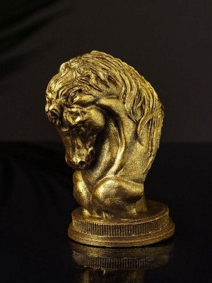 Фигурка гипс «Конь: шахматная фигура», 9x6 см, цвет старое золото