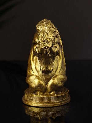 Фигурка гипс «Конь: шахматная фигура», 9x6 см, цвет старое золото