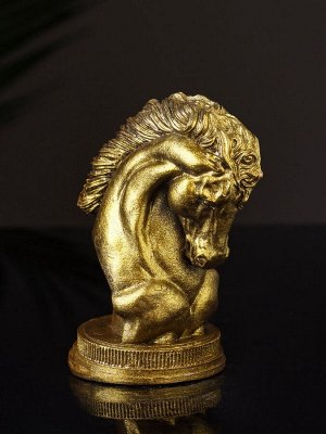 Фигурка гипс «Конь: шахматная фигура», 9x6 см, цвет старое золото