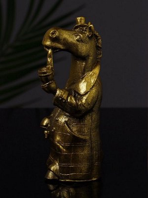 Фигурка гипс «Конь в пальто», 11x5 см, цвет золото