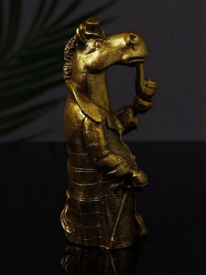 Фигурка гипс «Конь в пальто», 11x5 см, цвет золото