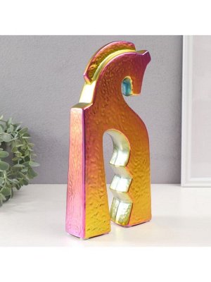 Фигурка керамика «Верный конь», зелёный хамелеон, 4.8x14.5x29 см