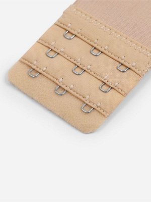 Застёжка для бюстгальтера, удлинитель, 3 ряда 3 крючка, 5x10.5 см, 3 шт., бежевая