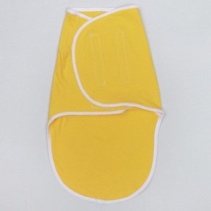 Пеленка-кокон на липучках, рост 50-62 см, цвет жёлтый, кулирка 1139