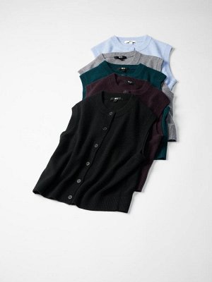 UNIQLO: C - кашемировый укороченный жилет с круглым вырезом - 03 GRAY