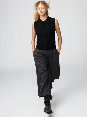 UNIQLO: C - кашемировый укороченный жилет с круглым вырезом - 03 GRAY