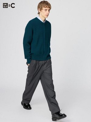 UNIQLO: C - лёгкие широкие брюки с зауженными книзу штанинами - 08 DARKGRAY