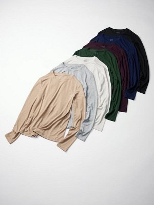 UNIQLO: C - теплый термо-лонгслив Heattech Extra Warm с кашемиром - 03 GRAY