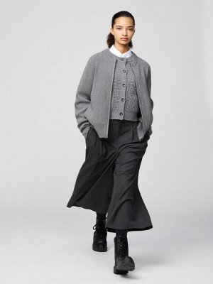 UNIQLO: C - кардиган на молнии с круглым вырезом - 69 NAVY