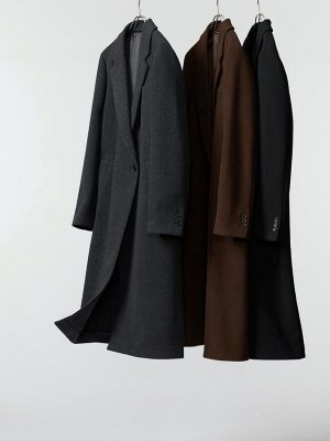 UNIQLO: C - элегантное пальто из тёплой ткани с добавлением шерсти - 08 DARKGRAY