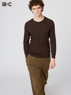 UNIQLO: C - теплый термо-лонгслив Extra Warm Heattech с добавлением кашемира - 38 DARKBROWN