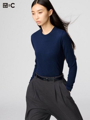 UNIQLO: C - теплый термо-лонгслив Heattech Extra Warm с кашемиром - 69 NAVY