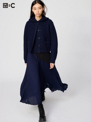 UNIQLO: C - плиссированная длинная юбка - 09 BLACK