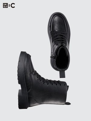 UNIQLO: C - ботинки на шнуровке, короткие - 09 BLACK