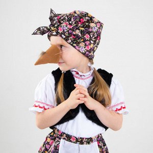 Карнавальный костюм «Бабка-Ёжка», жилет, юбка, блузка, нос, платок, р. 30, рост 110-116 см