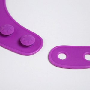 Нагрудник силиконовый с карманом, "Котик",  цвет фиолетовый