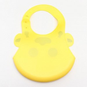 Нагрудник детский силиконовый «Жирафик», цвет жёлтый