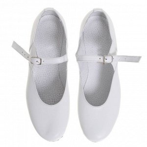 Туфли народные женские, длина по стельке 24 см, цвет белый