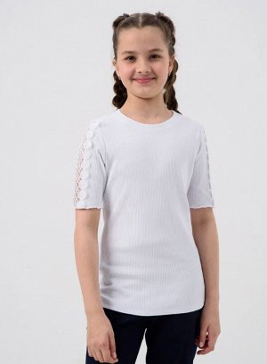 Блузка для девочки Кристи, с коротким рукавом, цвет белый