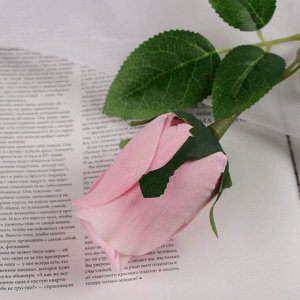 Цветы искусственные «Роза бутон бархат», h=43 см, бутон h=7 см, розовые