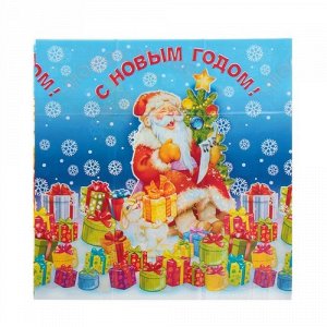 Скатерть "С Новым годом!" Дед Мороз 182*137 см.