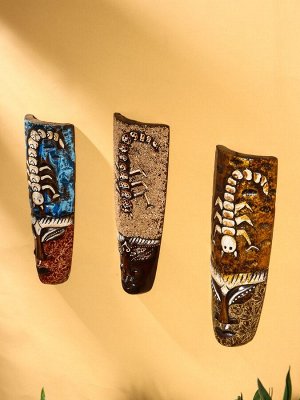 Маска «Абориген и скорпион», 30x10x4 см, дерево, МИКС