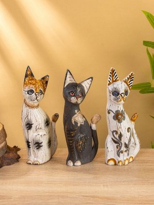 Сувенир «Кошка в ошейнике», 7x3.5x20 см, дерево, МИКС