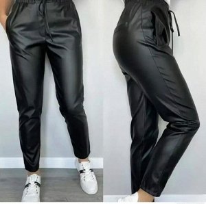 Брюки женские  из эко кожи с начесом