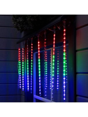 Гирлянда «Сосульки» 2.4*0.5 м, IP44, прозрачная нить, 96 LED, свечение мульти с эффектом стекания, 12 В
