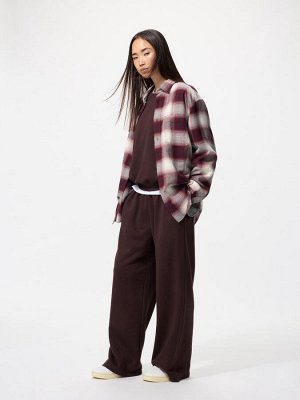 UNIQLO - классическая фланелевая рубашка в клетку - 01 OFFWHITE