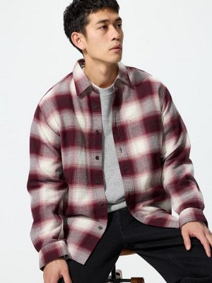UNIQLO - классическая фланелевая рубашка в клетку - 16 RED