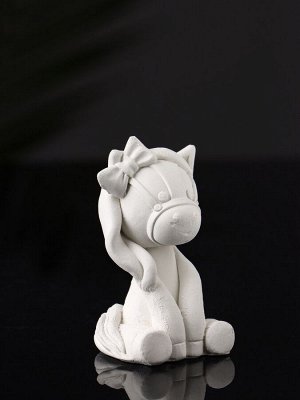Фигурка для росписи «Пони с бантом», гипс, 7x3x3 см