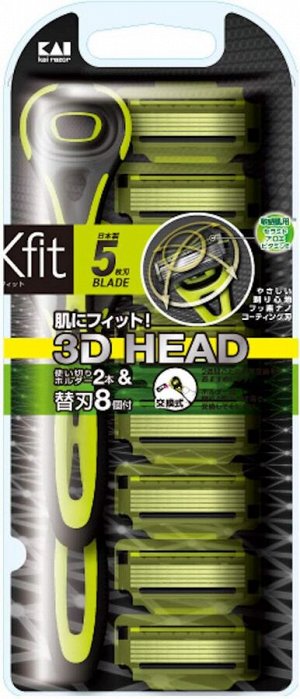 Kai Xfit – мужская бритва с 5 лезвиями и 3D-колеблющейся головкой (8 насадок)