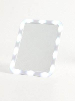 Зеркало Luazon KZ-01, подсветка, настольное, 14 диодов, 4хАА (не в комплекте), белое