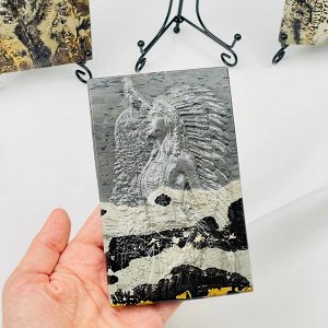 Яшма пейзажная (Индеец с волком символ лидерства и зищиты)