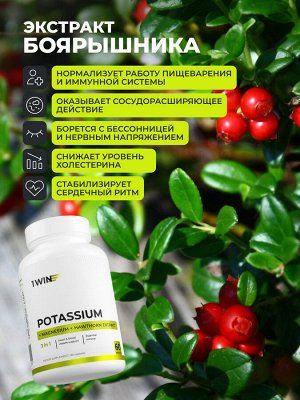Калий + Магний + экстракт боярышника, 120 капсул