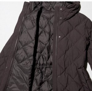 Женское стеганое пальто PUFFTECH Air Cotton с капюшоном на молнии, пояс на кулиске, 479209, черный