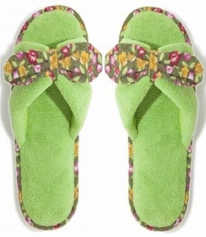 Домашние женские махровые тапочки как в pinterest "Евролайт" с бантом