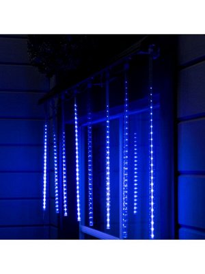 Гирлянда «Сосульки» 2.5*0.5 м, IP65, прозрачная нить, 288 LED, свечение синее с эффектом стекания, 12 В