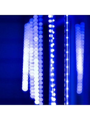 Гирлянда «Сосульки» 2.5*0.5 м, IP65, прозрачная нить, 288 LED, свечение синее с эффектом стекания, 12 В