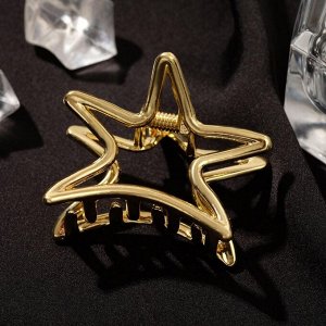Крабик для волос «Валери», звезда, 4.5 см, золото