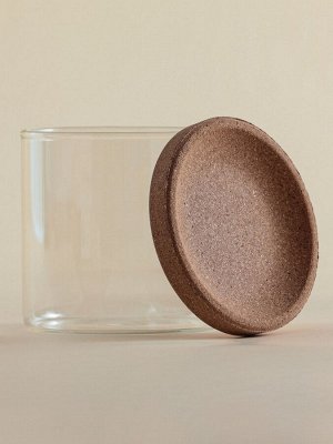 Банки для сыпучих SL Home «Алькорноке», 2 банки 280 ми, 2 банки 650 мл, с пробковой крышкой, на подставке, стекло, прозрачные