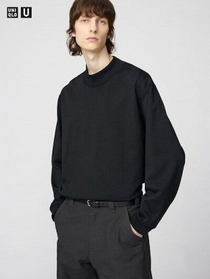 UNIQLO - теплый лонгслив с мягким ворсом и невысоким воротником