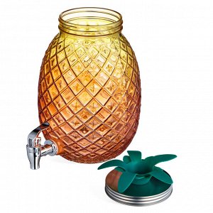 Стеклянный диспенсер для напитков Pineapple, 4 л, 18×25,5 см, с металлическим краном