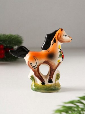 Фигурка фарфор «Конь Мустанг», 8x8.5x3 см, гжель, цветная, МИКС