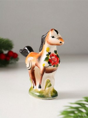 Фигурка фарфор «Конь Мустанг», 8x8.5x3 см, гжель, цветная, МИКС