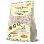 Соевый наполнитель для кошачьего туалета &quot;ЗооДом &quot;Soya Bean&quot;, 6 л/2,5 кг, без запаха (1/6)